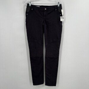Gap 1969 Always Skinny 2R  Charcoal Gray Moto Pants Quilted Knee Panels